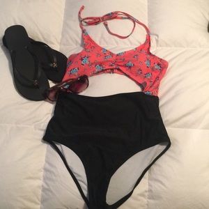 One Piece Floral Swim Suite